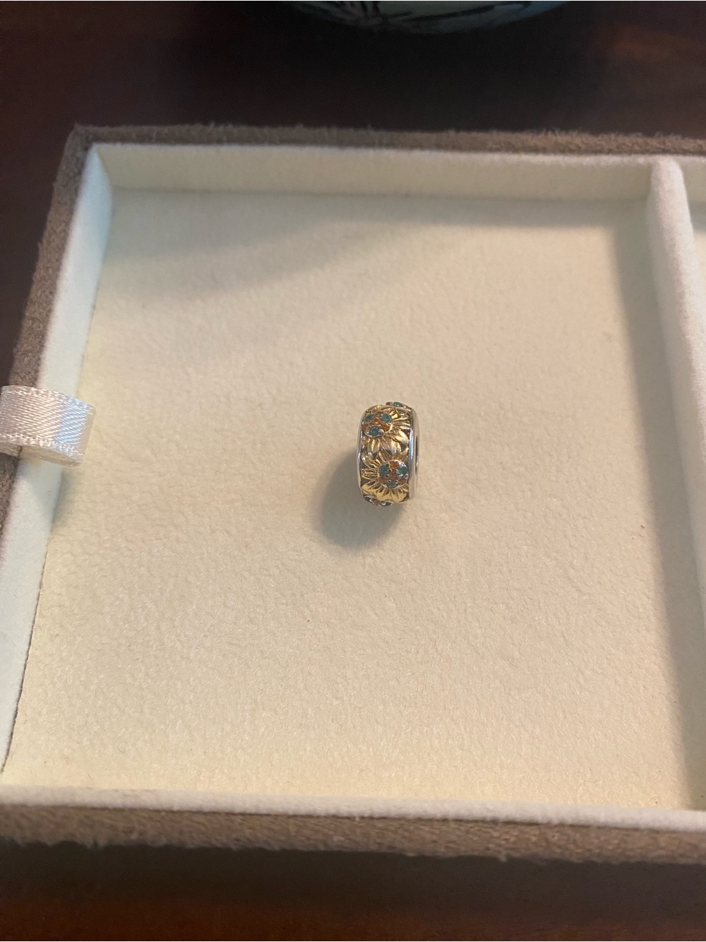 Gold over Sterling Sunflower 🌻 Charm Bead for Women's Bracelets